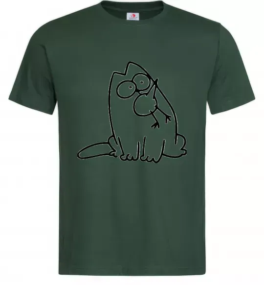 Чоловіча футболка SIMON'S CAT з пташкою Темно-зелений фото