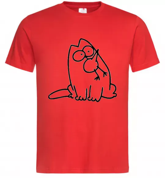 Чоловіча футболка SIMON'S CAT з пташкою Червоний фото
