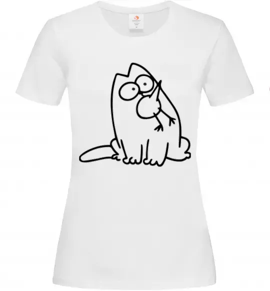 Жіноча футболка SIMON'S CAT з пташкою Білий фото