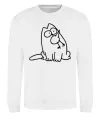 Світшот SIMON'S CAT з пташкою Білий фото
