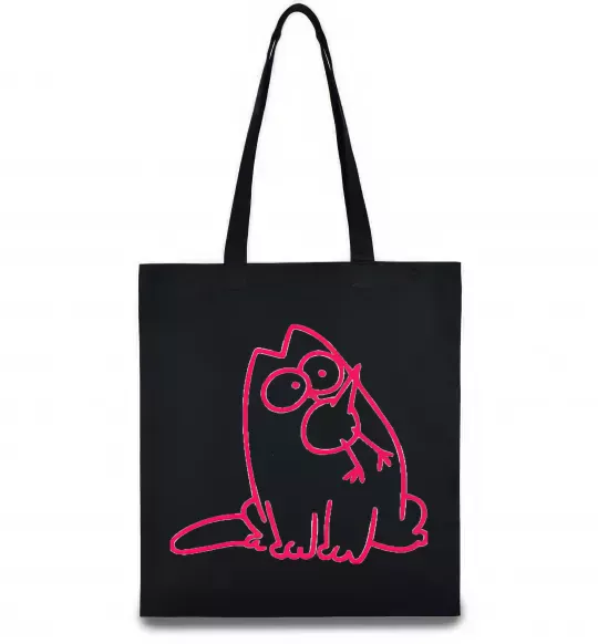 Эко-сумка SIMON'S CAT з пташкою Черный фото