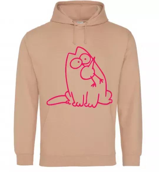 Женская толстовка (худи) SIMON'S CAT з пташкою Песочный фото