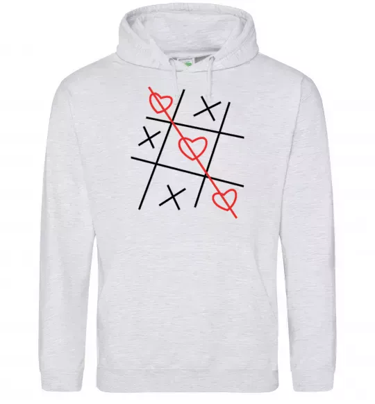 Жіноча толстовка (худі) Хрестики-нулики Сірий меланж фото