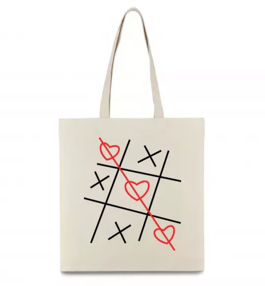 Эко-сумка Хрестики-нулики Бежевый фото