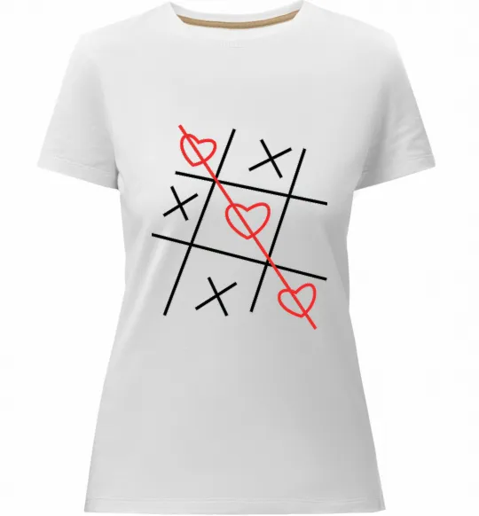 Женская премиум футболка Хрестики-нулики Белый фото