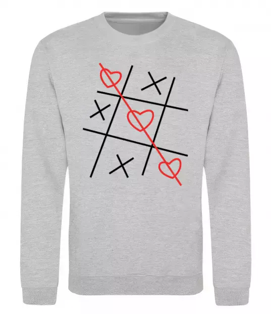 Світшот Хрестики-нулики Сірий меланж фото