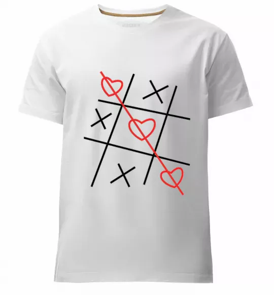 Мужская премиум футболка Хрестики-нулики Белый фото