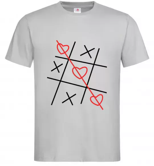 Мужская футболка Хрестики-нулики Серый фото