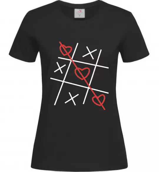 Жіноча футболка Хрестики-нулики Чорний фото