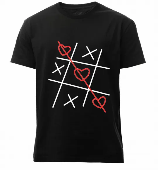 Мужская премиум футболка Хрестики-нулики Черный фото