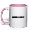 Чашка з кольоровою ручкою HUMMER Ніжно рожевий фото