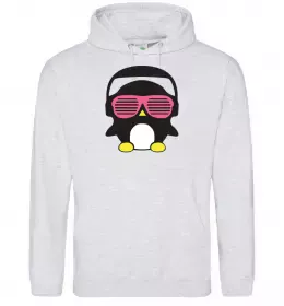 Мужская толстовка (худи) Penguins are my favourite Серый меланж фото