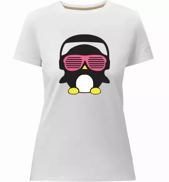 Женская премиум футболка CRAZY PENGUIN Белый фото