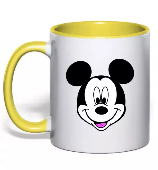 Чашка с цветной ручкой Міккі Маус Солнечно желтый фото