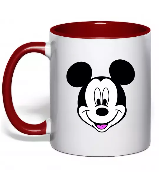 Чашка с цветной ручкой Міккі Маус Красный фото