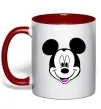 Чашка с цветной ручкой Міккі Маус Красный фото
