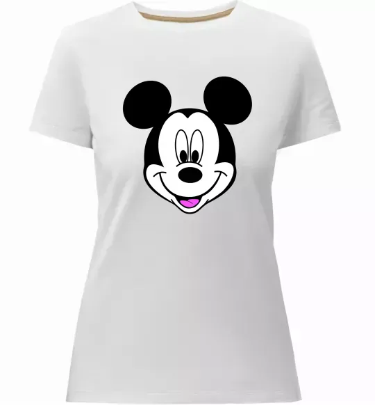 Женская премиум футболка Міккі Маус Белый фото