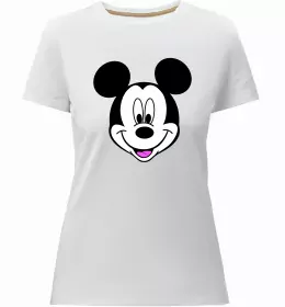 Женская премиум футболка Чорно-білий Міккі Белый фото