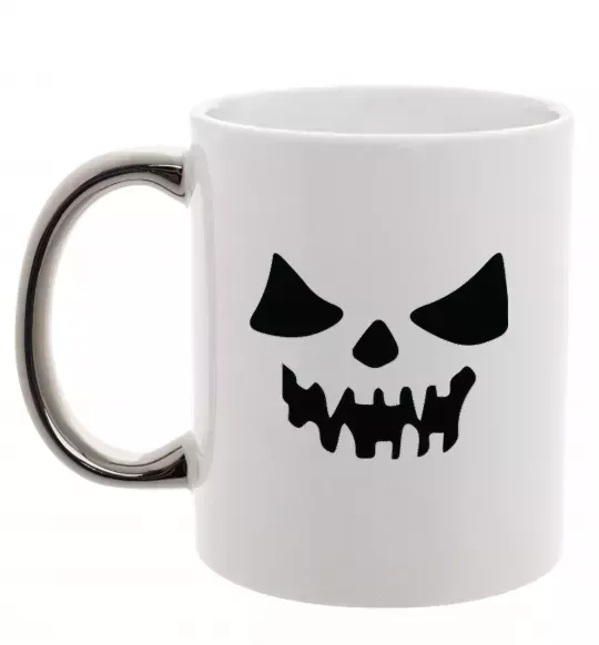 Чашка з кольоровою ручкою Хеллоуин Срібло фото