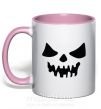 Чашка з кольоровою ручкою Хеллоуин Ніжно рожевий фото