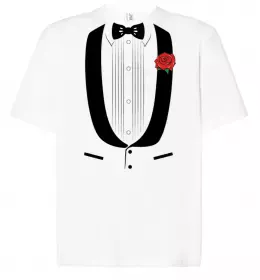 Футболка Оверсайз Костюм з метеликом та квіткою Білий фото