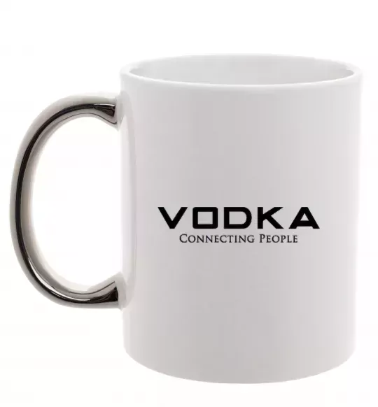 Чашка с цветной ручкой VODKA-CONNECTING PEOPLE Серебро фото