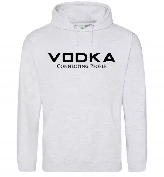 Мужская толстовка (худи) VODKA-CONNECTING PEOPLE Серый меланж фото