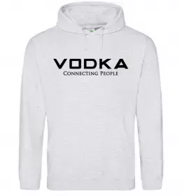 Мужская толстовка (худи) VODKA-CONNECTING PEOPLE Серый меланж фото
