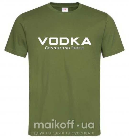 Чоловіча футболка VODKA-CONNECTING PEOPLE Оливковий фото