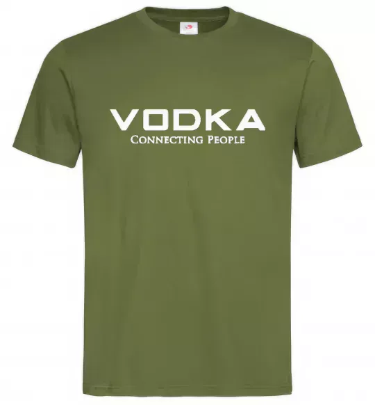 Чоловіча футболка VODKA-CONNECTING PEOPLE Оливковий фото