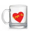 Чашка скляна LOVE IS... Прозорий фото