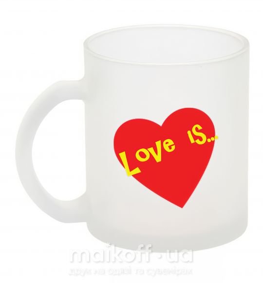 Чашка скляна LOVE IS... Фроузен фото