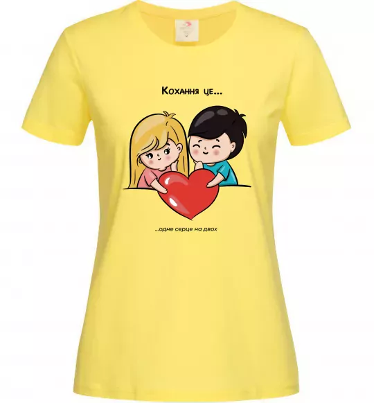 Жіноча футболка LOVE IS... Лимонний фото