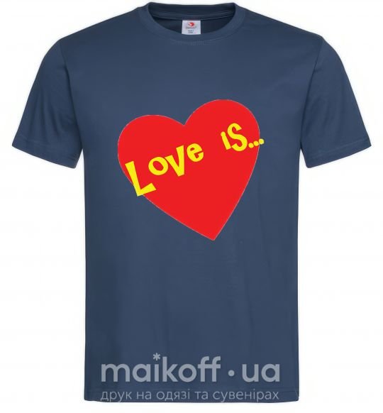 Мужская футболка LOVE IS... Темно-синий фото