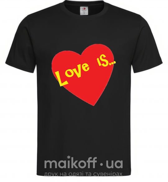 Мужская футболка LOVE IS... Черный фото