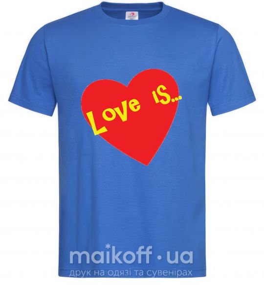 Мужская футболка LOVE IS... Ярко-синий фото