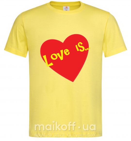 Мужская футболка LOVE IS... Лимонный фото
