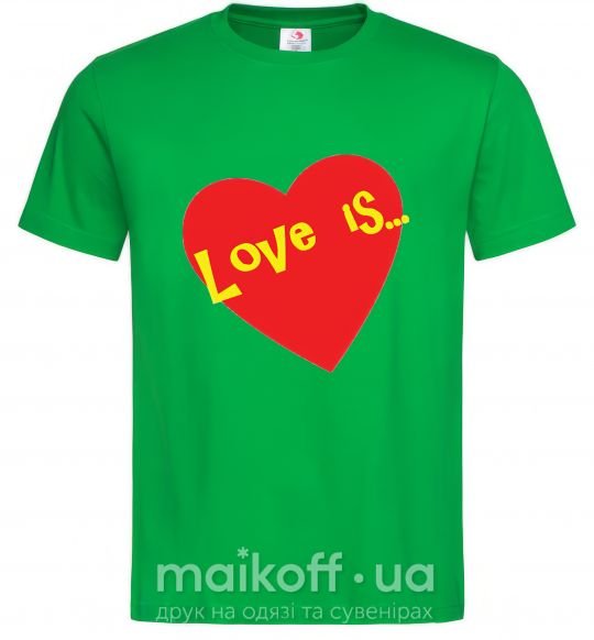 Мужская футболка LOVE IS... Зеленый фото