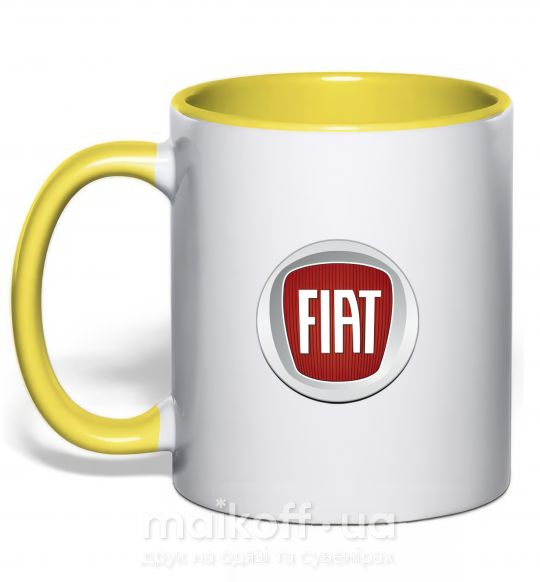 Чашка з кольоровою ручкою FIAT Сонячно жовтий фото