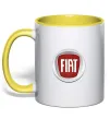 Чашка з кольоровою ручкою FIAT Сонячно жовтий фото