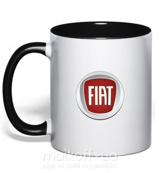 Чашка з кольоровою ручкою FIAT Чорний фото