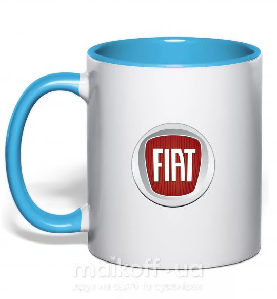Чашка с цветной ручкой FIAT Голубой фото