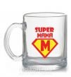 Чашка скляна SUPER MAMA Прозорий фото