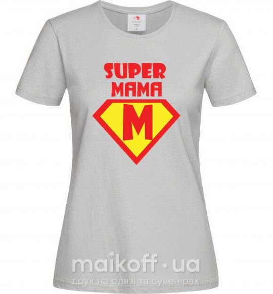 Женская футболка SUPER MAMA Серый фото