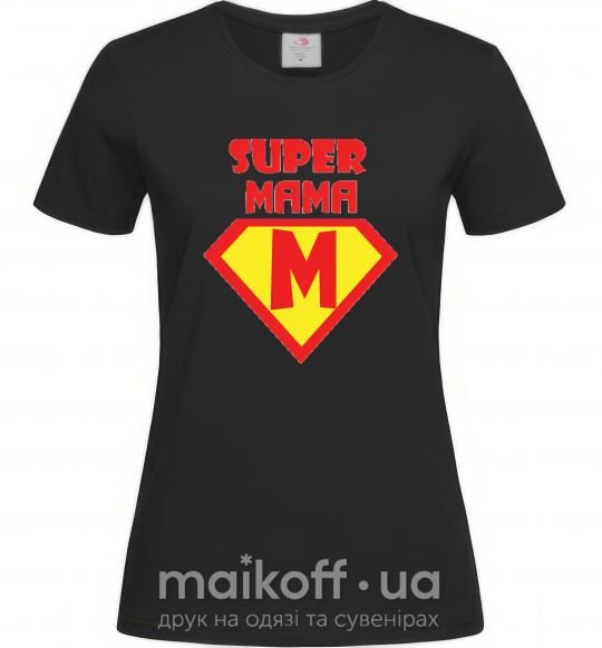 Женская футболка SUPER MAMA Черный фото