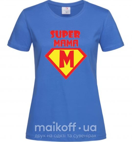 Женская футболка SUPER MAMA Ярко-синий фото
