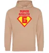 Женская толстовка (худи) SUPER БАБУЛЯ Песочный фото