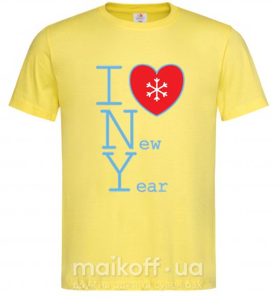 Чоловіча футболка I LOVE NEW YEAR Лимонний фото