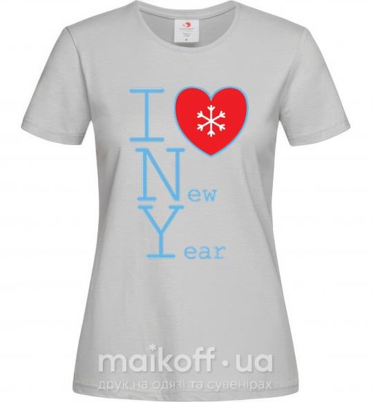 Жіноча футболка I LOVE NEW YEAR Сірий фото