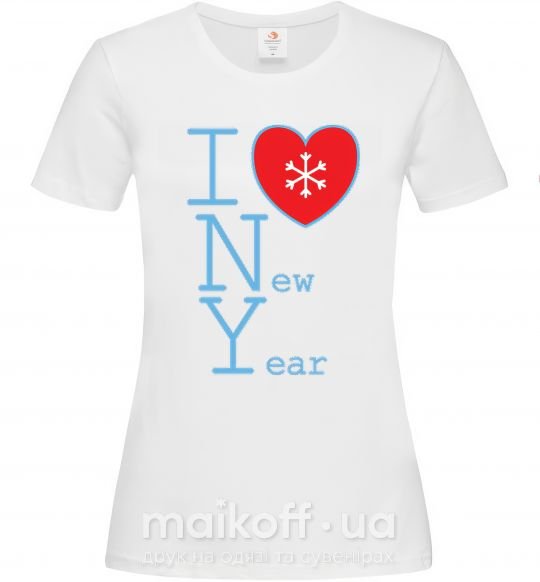 Жіноча футболка I LOVE NEW YEAR Білий фото